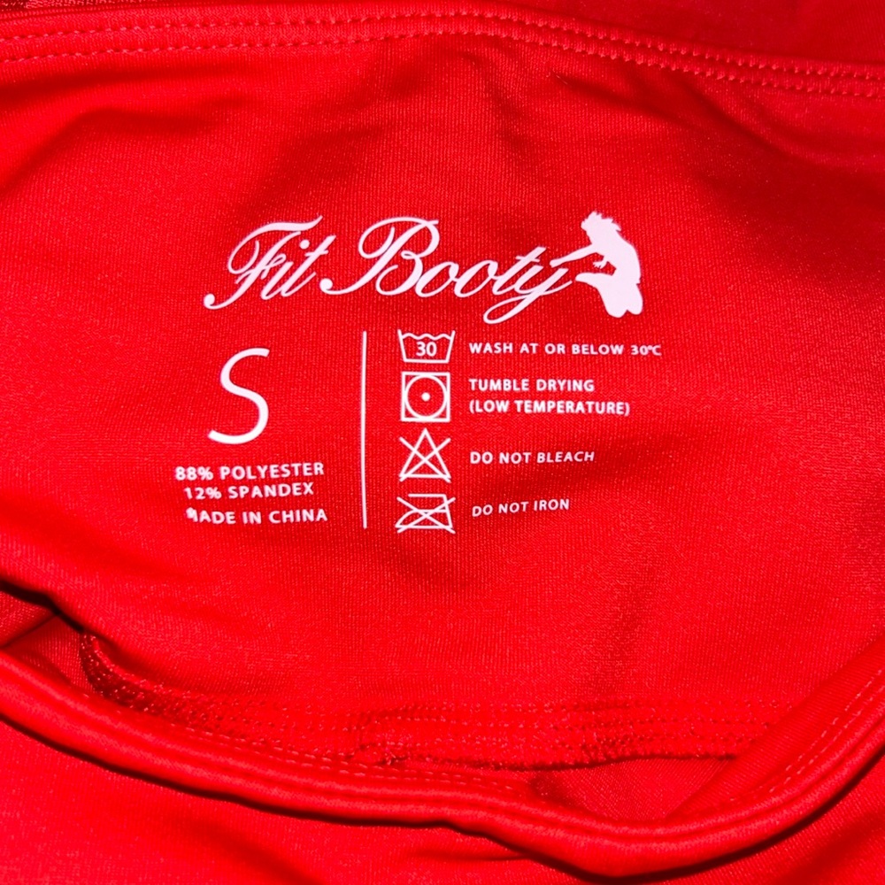 NEW Dance2Fit Fit Booty High Waisted Ruby Red & Floral Workout Outfit - Picture 13 of 15